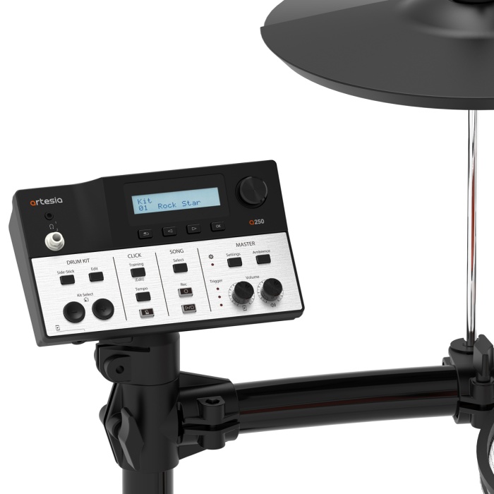 Artesia A250 Legacy Dijital Davul Seti (Başlangıç/Orta) | Komple Set, File Deri Mesh Padler, Hassas Tetikleme, Dahili Eğitim Modülleri ve Sesler