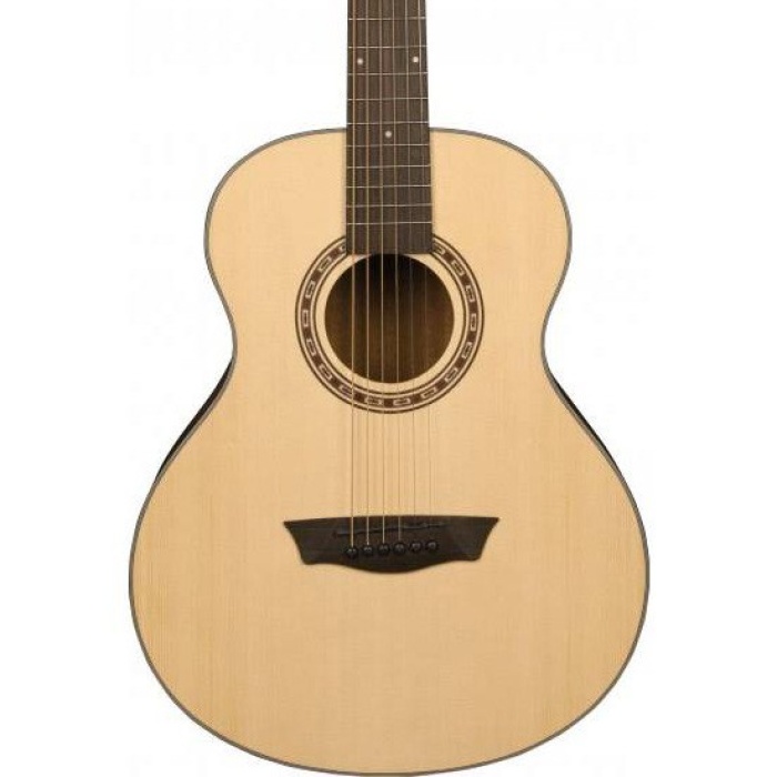 Washburn AGM5K Apprentice G-Mini 5 Akustik Gitar (Seyahat Tipi - Kompakt Seri) | Ladin Üst Kapak, Maun Arka ve Yanlar, 7/8 Gövde Ölçüsü, Rahat Taşınabilir Yapı | Ölçüler: 578 mm Skala Uzunluğu