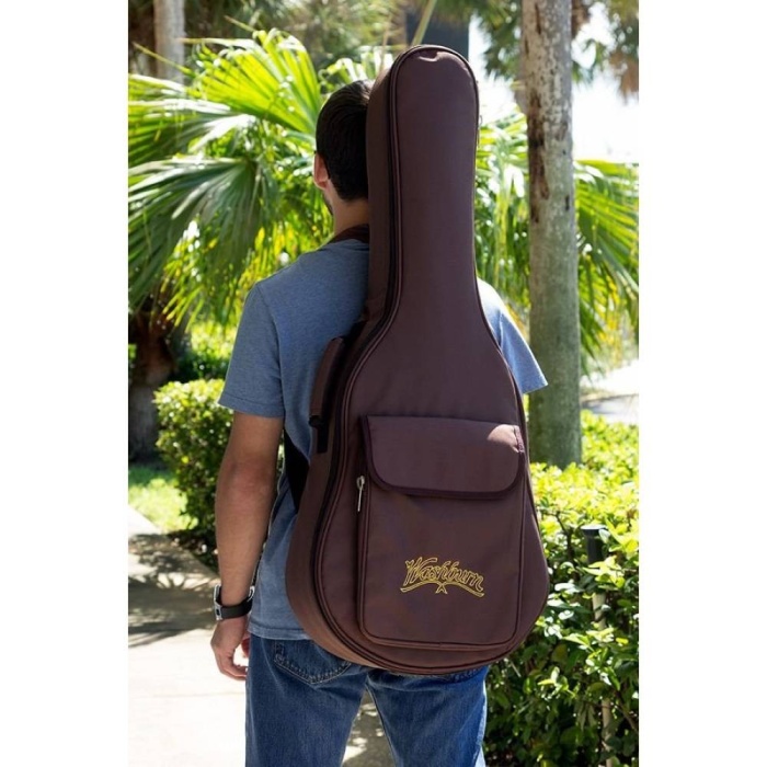 Washburn AGM5K Apprentice G-Mini 5 Akustik Gitar (Seyahat Tipi - Kompakt Seri) | Ladin Üst Kapak, Maun Arka ve Yanlar, 7/8 Gövde Ölçüsü, Rahat Taşınabilir Yapı | Ölçüler: 578 mm Skala Uzunluğu