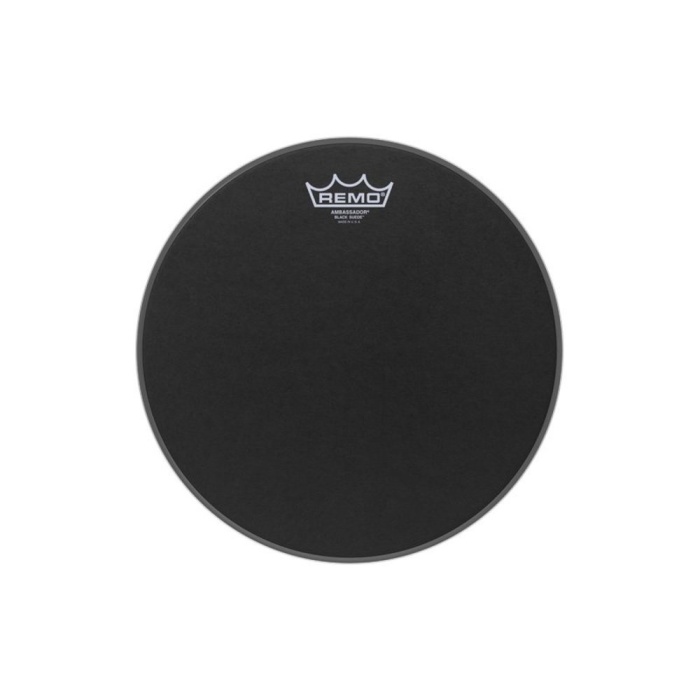 REMO BA-0812-ES Ambassador Black Suede Davul Derisi (12) | Siyah Mat Yüzey Sıcak Ton