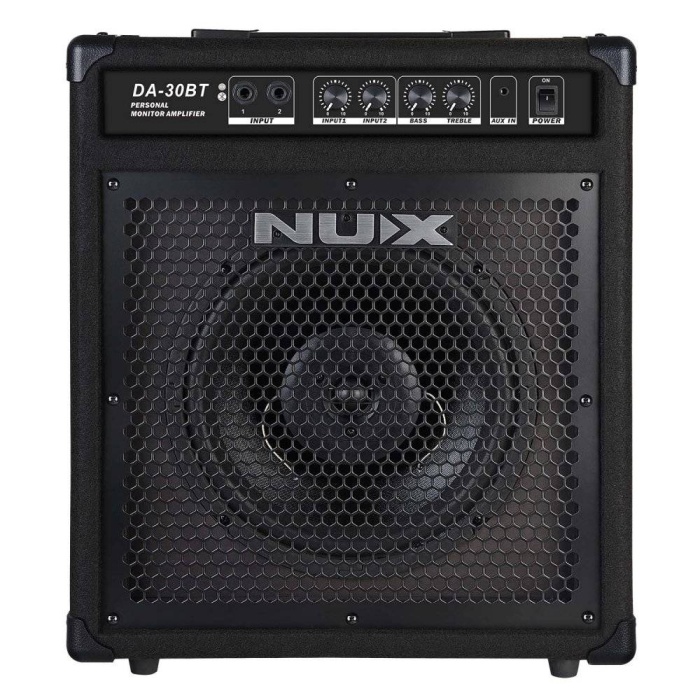 NUX DA-30BT Dijital Davul Amfisi (Profesyonel - Bluetooth Monitör) | 30 Watt Güç, 10 İnç Hoparlör, FRFR Karakteri, Bluetooth Üzerinden Müzik Çalma | Ölçüler: 340 x 280 x 300 mm