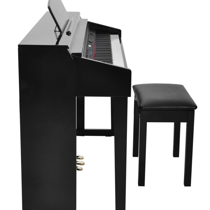 Artesia DP-150E-BP Dijital Piyano - Lake Siyah (Üst Segment - Konsol Piyano) | Parlak Lake Siyah (Black Polished) Finish, Gerçekçi Çekiç Aksiyonu, Yüksek Güçlü Hoparlör Sistemi | Ölçüler: 1370 x 430 x 840 mm