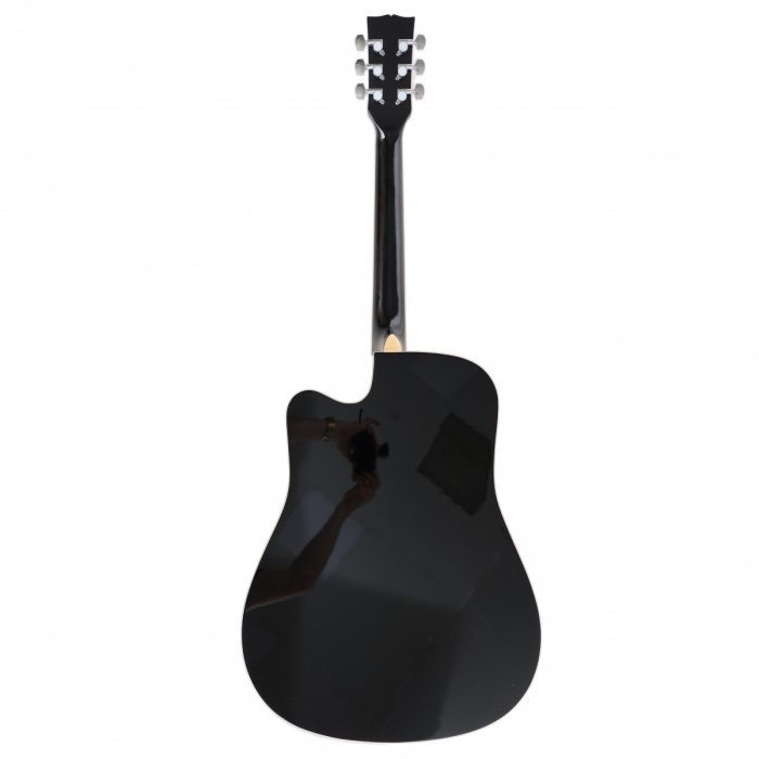 Almira F650N-BKC Elektro Akustik Gitar - Siyah (Başlangıç/Orta - Cutaway Kasa) | Siyah Parlak Cila, Kesik Kasa (Cutaway), Dahili Akort Cihazlı Preamp Sistemi | Ölçüler: 41 İnç Standart Dreadnought