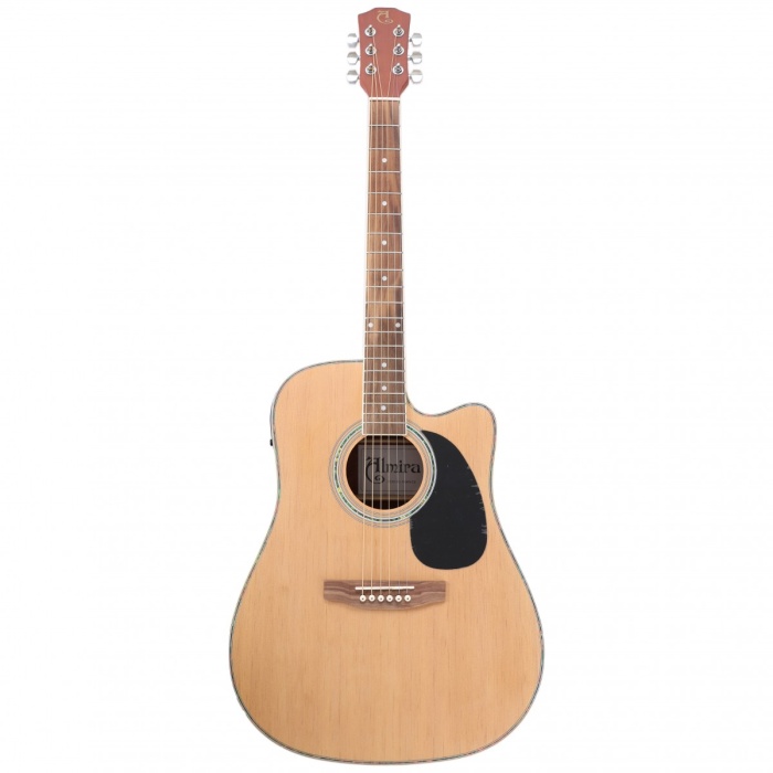 Almira F650N-C Elektro Akustik Gitar - Naturel (Başlangıç/Orta - Cutaway Kasa) | Naturel Parlak Cila, Dahili Tuner ve 4-Band EQ, Ihlamur Gövde Yapısı | Ölçüler: 41 İnç Standart Dreadnought