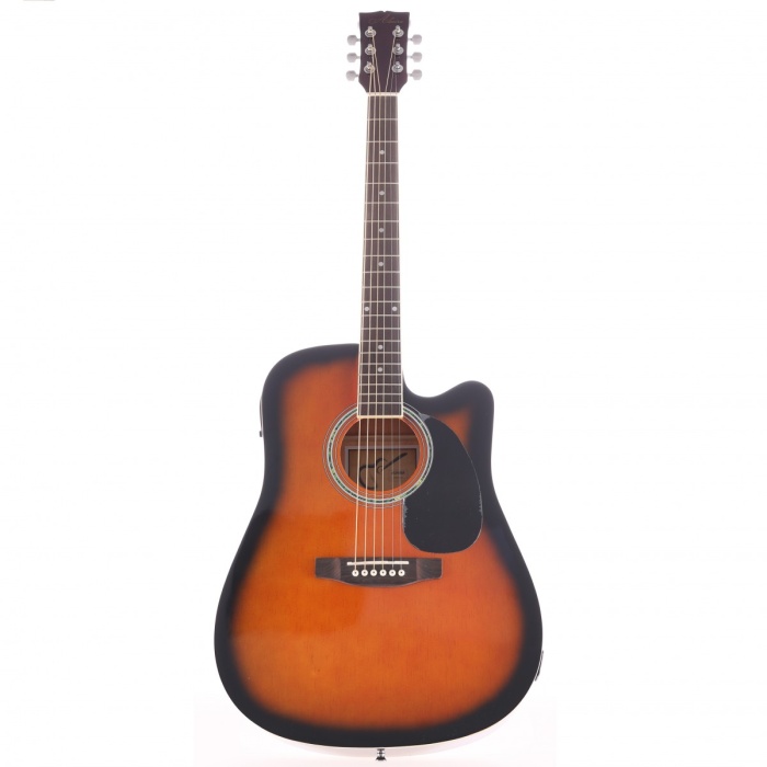 Almira F650N-SBC Elektro Akustik Gitar - Sunburst (Başlangıç/Orta - Cutaway Kasa) | Sunburst Finish, Sahne Kullanımı İçin Ekolayzer Sistemi, Kapalı Mekanizma Burgular | Ölçüler: 41 İnç Standart Dreadnought