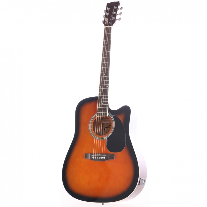 Almira F650N-SBC Elektro Akustik Gitar - Sunburst (Başlangıç/Orta - Cutaway Kasa) | Sunburst Finish, Sahne Kullanımı İçin Ekolayzer Sistemi, Kapalı Mekanizma Burgular | Ölçüler: 41 İnç Standart Dreadnought