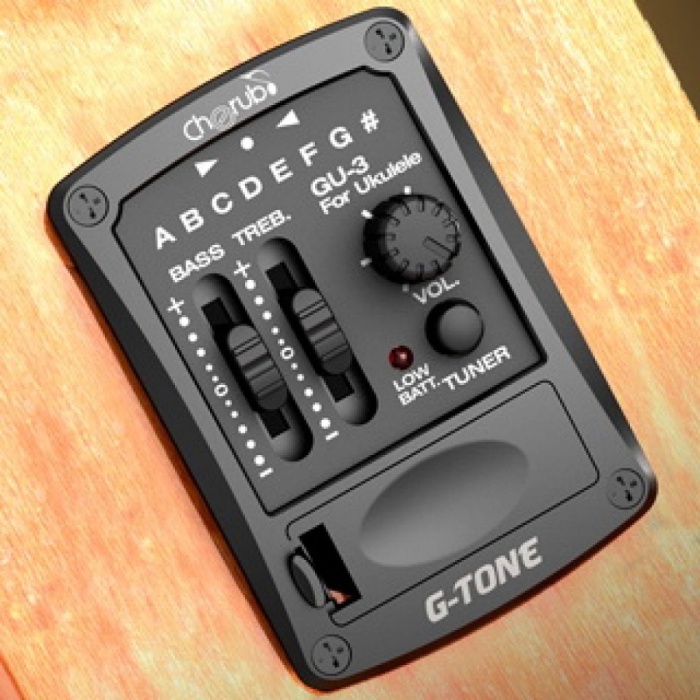 Cherub GU-3 Ukulele Preamfi + EQ | 2 Band Ekolayzer Dahili Tuner