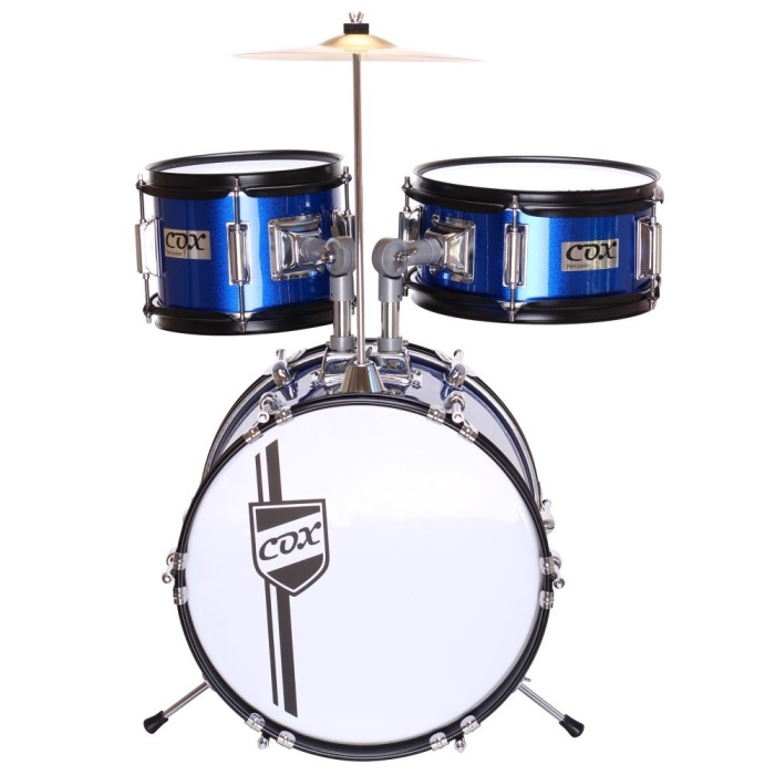 Cox JBJ1043 Junior Çocuk Davul Seti (Mavi) | 3 Parça Set Tabure ve Baget Dahil
