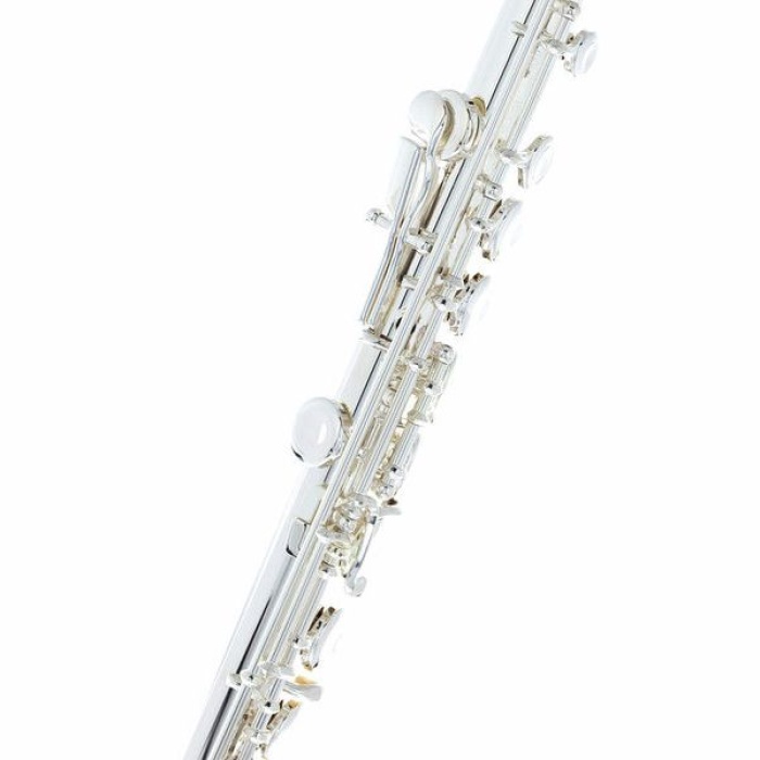 Jupiter JFL-700REC Açık Perdeli Yan Flüt (Üst Segment - Konser Serisi) | Fransız Tuş Sistemi (Açık Perde), Gümüş Kaplama Gövde, E-Mekanizma ve Offset G Dizilimi | Ölçüler: Standart Yan Flüt Boyutu