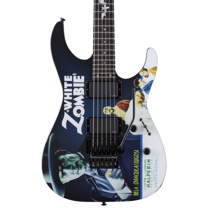 ESP LTD LKHWZ White Zombie Kirk Hammett Signature Elektro Gitar | Bela Lugosi Grafikli Koleksiyonluk Model
