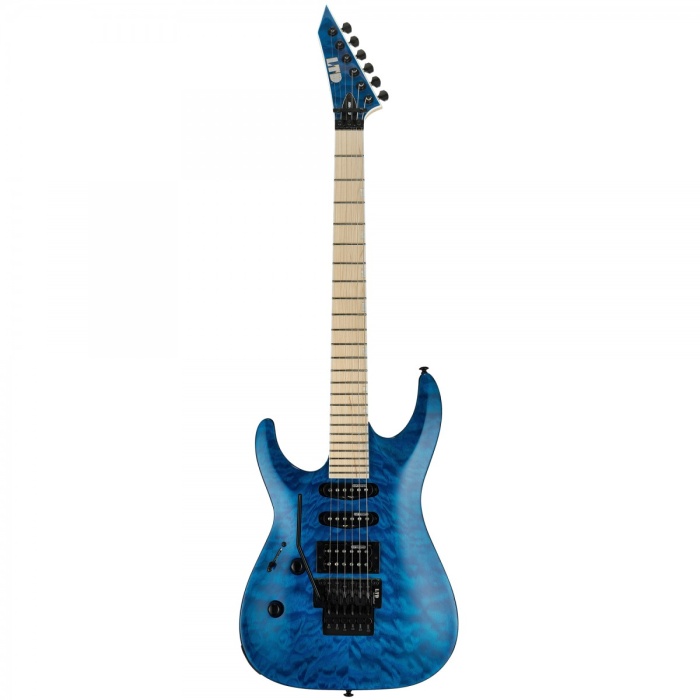 ESP LTD MH-203QM Elektro Gitar See Thru Blue - Solak