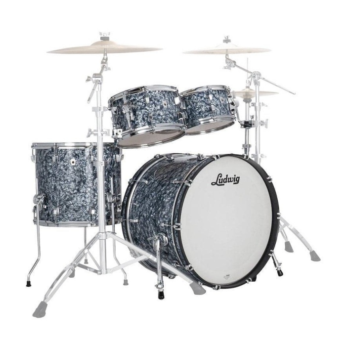 Ludwig LN34023TXA7 Neusonic Downbeat Shell Set (Blue Pearl) | Amerikan Yapımı Akçaağaç/Kiraz Gövde