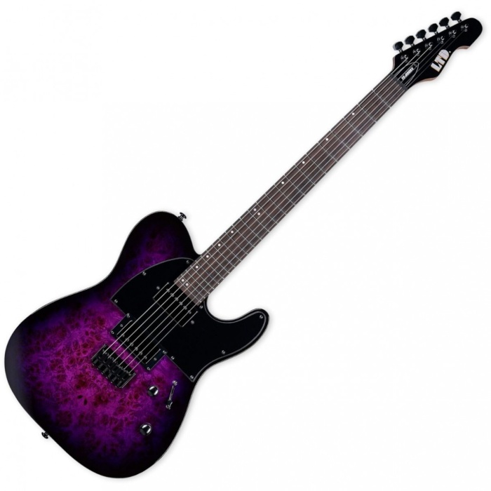 ESP LTD LTE200DXPRB Purple Burst Elektro Gitar (Orta/Üst Segment) | Ihlamur Gövde, Akçaağaç Sap, LTD Manyetikler, Üstün Çalım Konforu