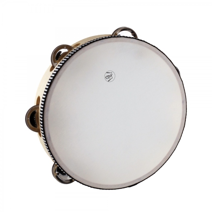 Cox LTH8-6 Cam Derili Tef - 8 (Başlangıç/Orta - Perküsyon Aksesuarı) | Şeffaf Sentetik Deri, Tek Sıra Zil, Hafif ve Ergonomik Tutuş Alanı | Ölçüler: 8 İnç (20 cm) Çap