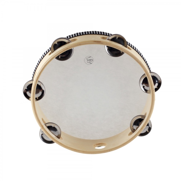 Cox LTH8-6 Cam Derili Tef - 8 (Başlangıç/Orta - Perküsyon Aksesuarı) | Şeffaf Sentetik Deri, Tek Sıra Zil, Hafif ve Ergonomik Tutuş Alanı | Ölçüler: 8 İnç (20 cm) Çap