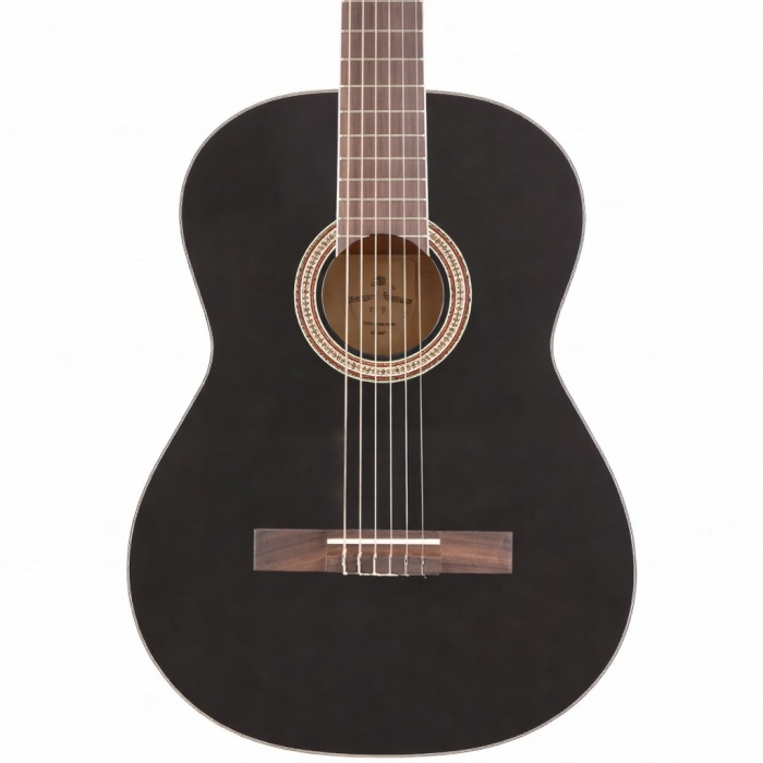 Miguel Angela MA1-BK Klasik Gitar - Siyah (Başlangıç - Eğitim Serisi) | Mat Siyah Modern Bitiş, Ihlamur Ağacı Gövde, Yeni Başlayanlar İçin Yumuşak Tuşe | Uyum: 4/4 (Tam Boy) Standart