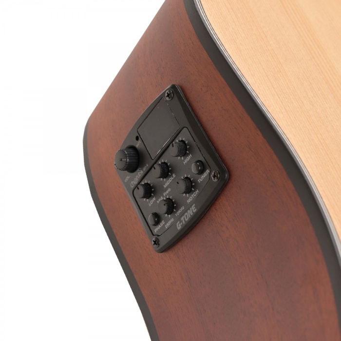 Madison MAG-41MCE-N Elektro Akustik Gitar (Başlangıç/Orta - Cutaway) | 41 İnç Dreadnought Kasa, Dahili Ekolayzer ve Preamp, Naturel Parlak Bitiş | Ölçüler: 648 mm Skala Uzunluğu