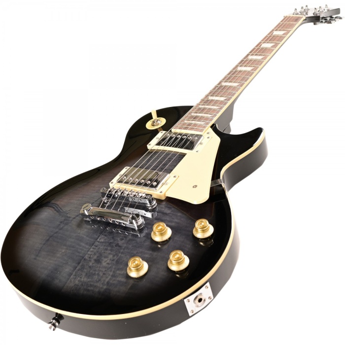 Madison MEG-LPF-TBK Elektro Gitar (Trans Siyah) | Les Paul Tarzı Alevli Kapak