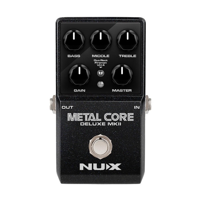 NUX Metal Core Deluxe MKII (Profesyonel - Yüksek Gain Efekt Pedalı) | 3 Farklı Amfi Modeli (Duo Rect, Fireman, VH4), Dahili Noise Gate, USB ile IR Yükleme | Ölçüler: 122 x 72 x 47 mm