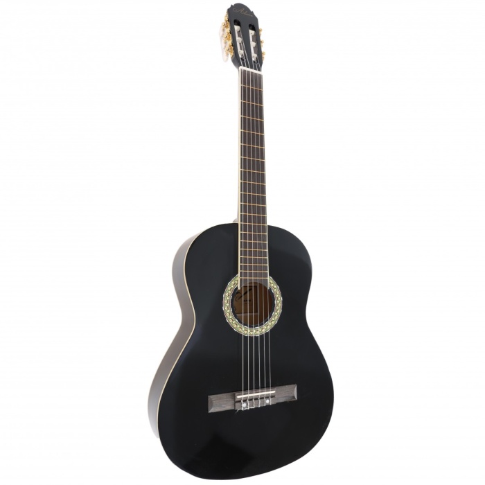 Almira MG917-BK Klasik Gitar - Siyah (Başlangıç - 4/4 Boy) | Siyah Parlak Finish, Ihlamur Ağacı Gövde, Klasik Müzik Eğitimi İçin Dengeli Tansiyon | Uyum: 4/4 (Tam Boy) Standart