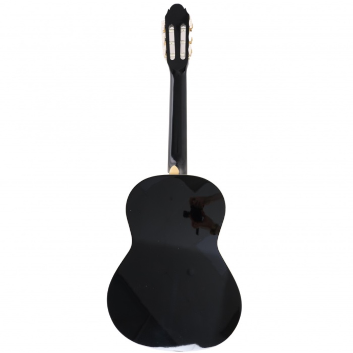 Almira MG917-BK Klasik Gitar - Siyah (Başlangıç - 4/4 Boy) | Siyah Parlak Finish, Ihlamur Ağacı Gövde, Klasik Müzik Eğitimi İçin Dengeli Tansiyon | Uyum: 4/4 (Tam Boy) Standart