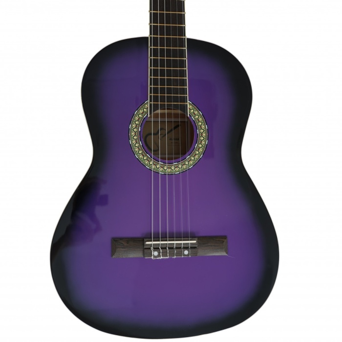 Almira MG917-PRP 4/4 Klasik Gitar - Mor (Başlangıç - Tam Boy) | Canlı Mor Parlak Cila, Standart Sap Genişliği, Yeni Başlayanlar İçin Ekonomik Çözüm | Uyum: Yetişkin ve Gençler İçin 4/4 Standart
