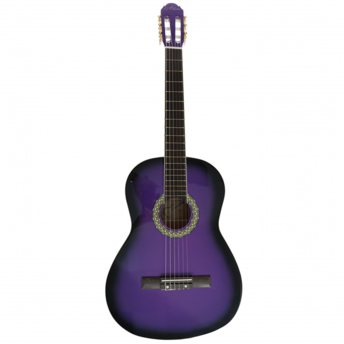 Almira MG917-PRP 4/4 Klasik Gitar - Mor (Başlangıç - Tam Boy) | Canlı Mor Parlak Cila, Standart Sap Genişliği, Yeni Başlayanlar İçin Ekonomik Çözüm | Uyum: Yetişkin ve Gençler İçin 4/4 Standart