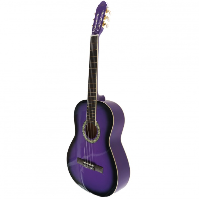 Almira MG917-PRP 4/4 Klasik Gitar - Mor (Başlangıç - Tam Boy) | Canlı Mor Parlak Cila, Standart Sap Genişliği, Yeni Başlayanlar İçin Ekonomik Çözüm | Uyum: Yetişkin ve Gençler İçin 4/4 Standart