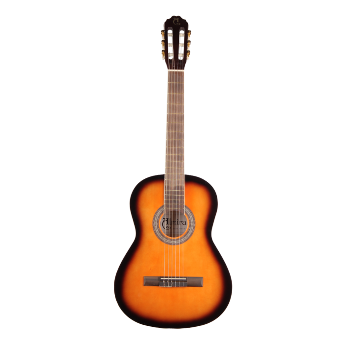 Almira MG917-SB 4/4 Klasik Gitar - Sunburst (Başlangıç - Tam Boy) | Geleneksel Kahverengi Sunburst Bitiş, Ihlamur Kapak ve Yanlar, Temel Eğitim İçin İdeal | Uyum: Yetişkin ve Gençler İçin 4/4 Standart