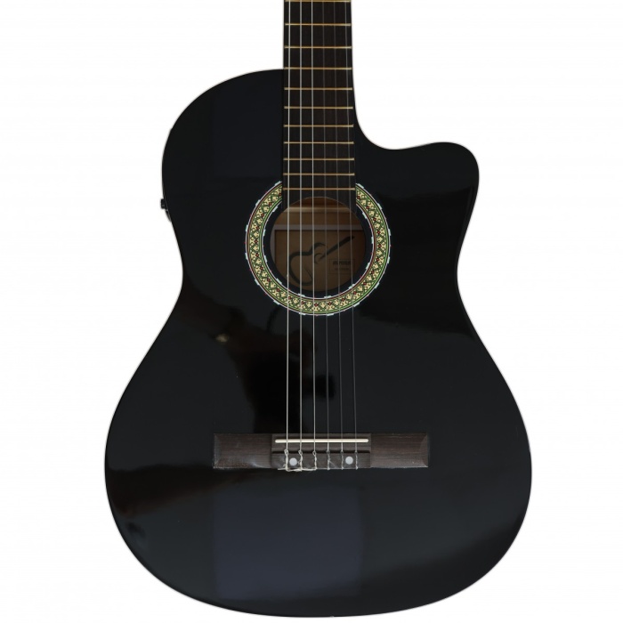 Almira MG917CE-BK Elektro Klasik Gitar - Siyah (Orta Seviye - Cutaway) | Kesik Kasa (Cutaway), Siyah Parlak Cila, Dahili 4-Band EQ ve Tunerlı Preamp | Uyum: Sahne ve Pratik Kullanımı