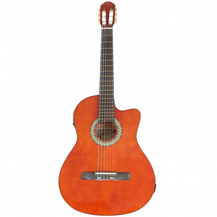 Almira MG917CE-WA Elektro Klasik Gitar - Naturel (Orta Seviye - Cutaway) | Ceviz Rengi (Walnut) Bitiş, Sıcak Akustik Tını, Eşikaltı Manyetik Sistemi | Uyum: Sahne ve Pratik Kullanımı
