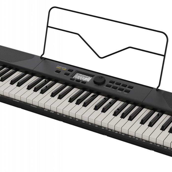 NUX NEK-100 Tuş Hassasiyetli Org (Eğitim/Performans - Taşınabilir Klavye) | 61 Tuş Hassasiyetli Klavye, Şarj Edilebilir Lityum Pil, Bluetooth Audio ve MIDI Bağlantısı, 500+ Dahili Ses | Ölçüler: 925 x 252 x 80 mm