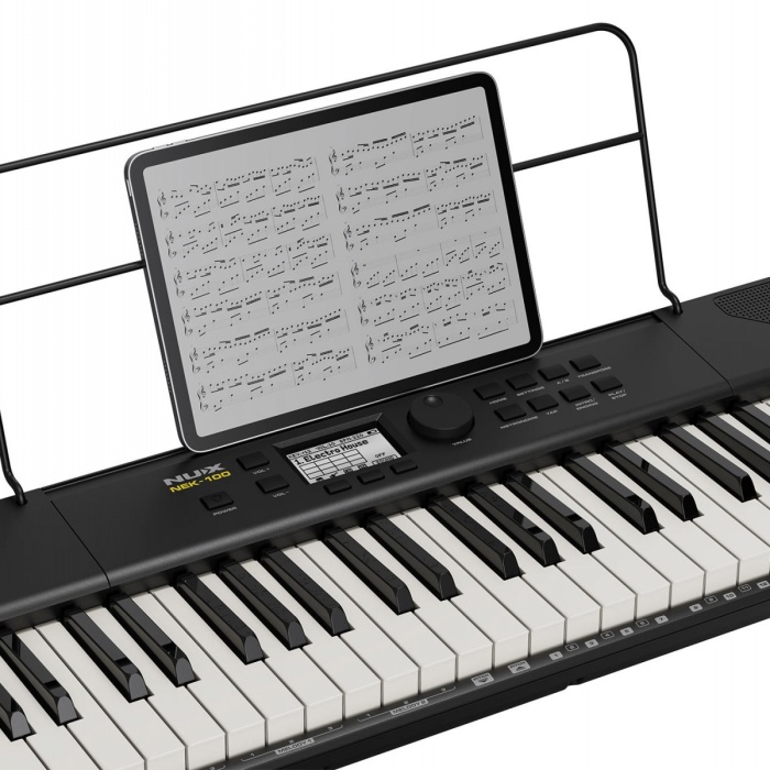 NUX NEK-100 Tuş Hassasiyetli Org (Eğitim/Performans - Taşınabilir Klavye) | 61 Tuş Hassasiyetli Klavye, Şarj Edilebilir Lityum Pil, Bluetooth Audio ve MIDI Bağlantısı, 500+ Dahili Ses | Ölçüler: 925 x 252 x 80 mm