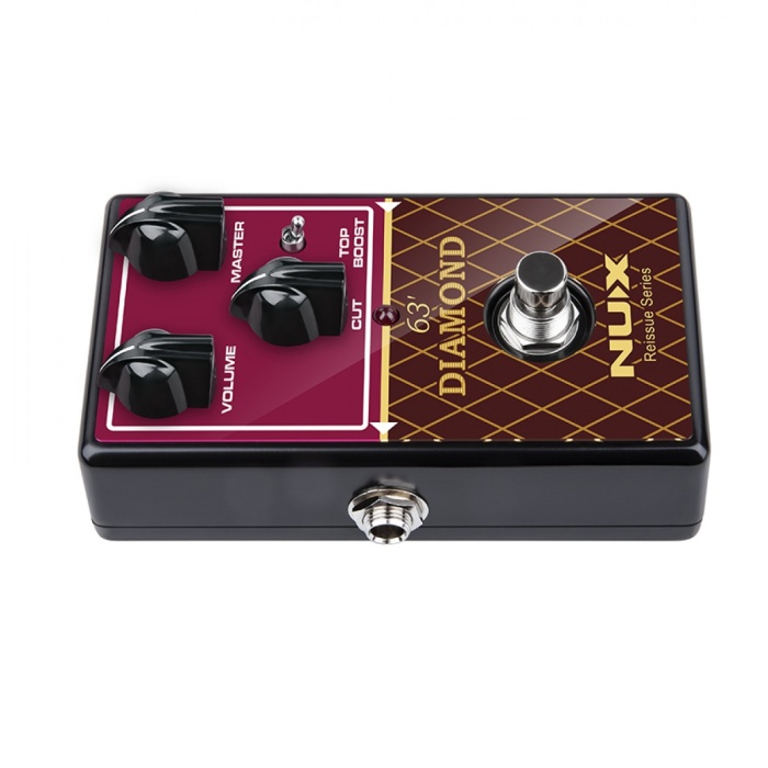 NUX NRO-6 63 Diamond Preamp-Overdrive (Üst Segment - Vox AC30 Style) | Efsanevi Vox AC30 Top Boost Tonları, Diamond Devre Tasarımı, Parlak Tizler ve Karakteristik Mid Tepkisi | Ölçüler: 122 x 72 x 47 mm