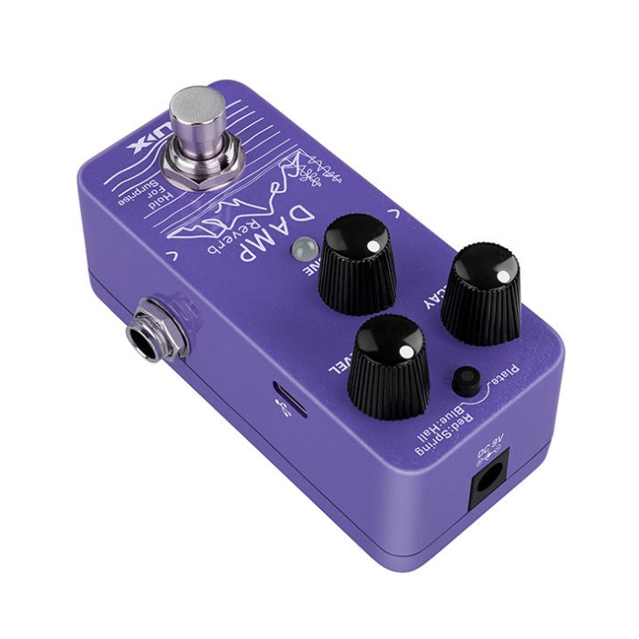 NUX NRV-3 Damp Reverb (Profesyonel - Üçlü Yankı Efekti) | Plate, Spring ve Hall Reverb Modları, Dahili Shimmer Efekti, True Bypass veya Buffer Seçeneği | Ölçüler: 94 x 51 x 53 mm