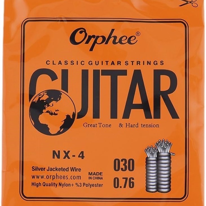 Orphee NX-4 Klasik Gitar Re (D) Teli - 4. Tel (Aksesuar - Yedek Tek Tel) | Gümüş Kaplama Bakır Sargı, Güçlü Rezonans ve Sıcak Alt Tonlar | Uyum: Tüm Klasik Gitarlar