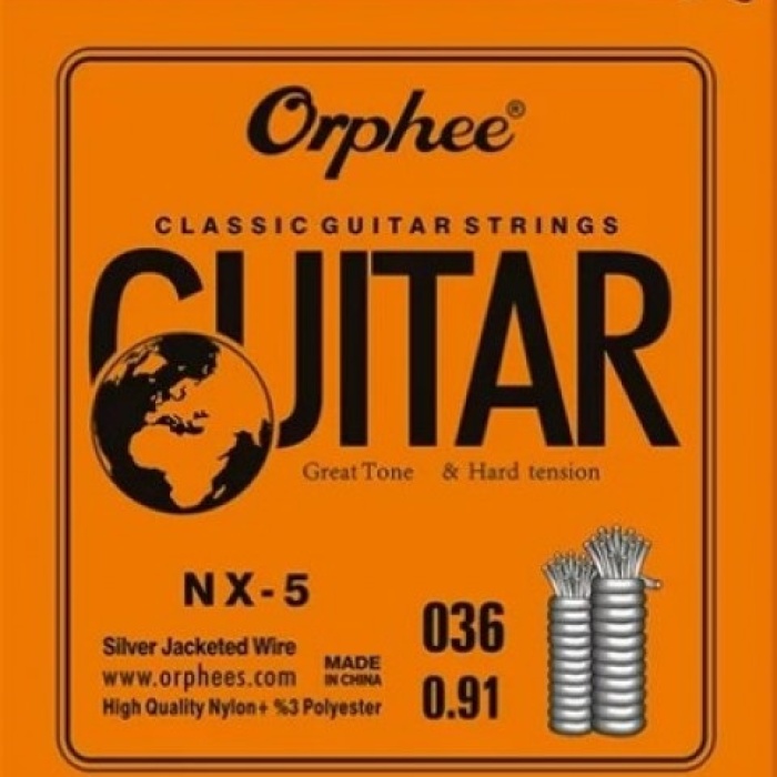 Orphee NX-5 Klasik Gitar La (A) Teli - 5. Tel (Aksesuar - Yedek Tek Tel) | Gümüş Kaplama Çelik Çekirdek Sargı, Dengeli Bas Karakteri ve Uzun Ömürlü Kullanım | Uyum: Tüm Klasik Gitarlar