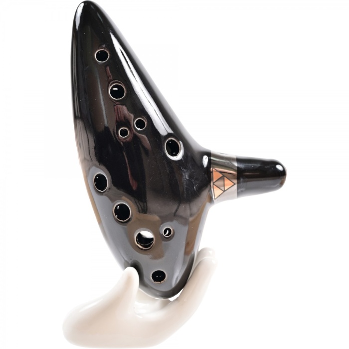 Cox OKARINA-BLACK Seramik Okarina (12 Delikli) | Zelda Efsanesi Stili Profesyonel Üflemeli Çalgı