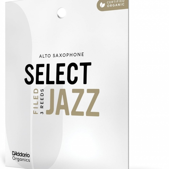 DAddario ORSF03ASX2S Organic Select Jazz Filed Alto Saksafon Kamışı No: 2 Soft (Profesyonel/Caz) - 3lü Paket | Kimyasalsız Organik Tarım Sertifikalı, Parlak ve Net Ton