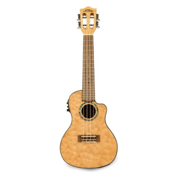 Lanikai QM-NACEC Quilted Maple Concert Elektro Ukulele (Naturel) | Doğal Akçaağaç Görünümü