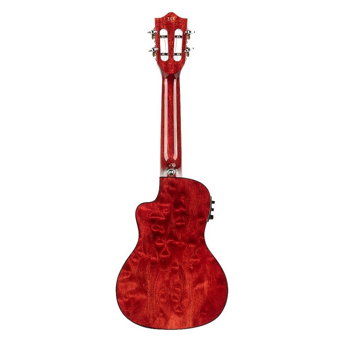 Lanikai QM-RDCEC Quilted Maple Elektro Ukulele - Kırmızı (Üst Segment - Concert Boy) | Kapitone Akçaağaç Kapak, Fishman Kula Preamp ve Ekolayzer, Parlak Kırmızı Finish, Zengin Rezonans | Ölçüler: Concert Boy
