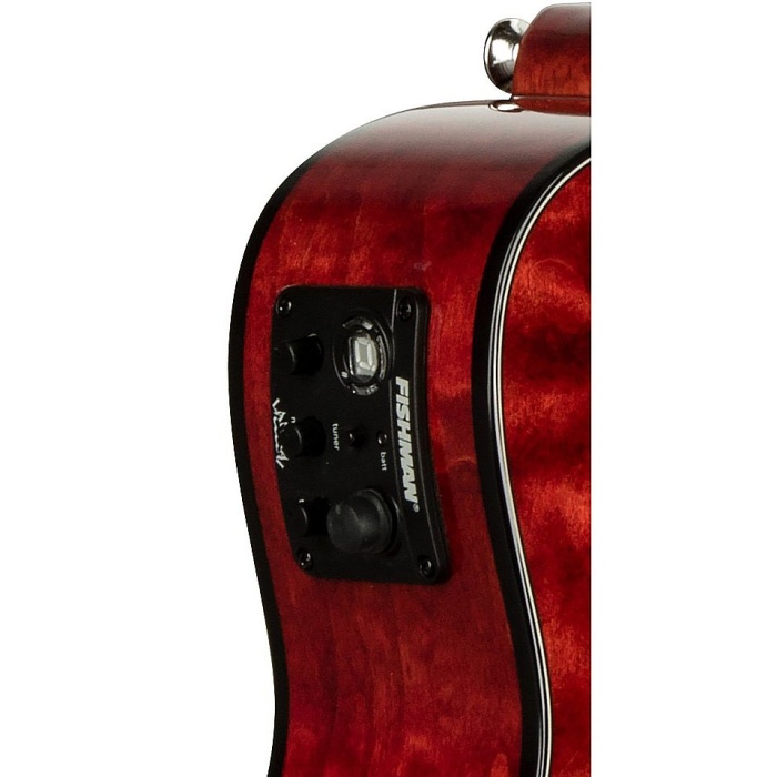 Lanikai QM-RDCEC Quilted Maple Elektro Ukulele - Kırmızı (Üst Segment - Concert Boy) | Kapitone Akçaağaç Kapak, Fishman Kula Preamp ve Ekolayzer, Parlak Kırmızı Finish, Zengin Rezonans | Ölçüler: Concert Boy