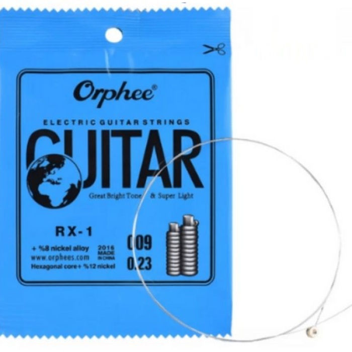 Orphee RX-1-009 Elektro Gitar 0.09 İnce Mi (E) Teli - 1. Tel (Aksesuar - Yedek Tek Tel) | Yüksek Karbonlu Çelik, Nikel Alaşım Kaplama, 0.009 İnç Kalınlık, Parlak ve Net Tizler | Uyum: Tüm Elektro Gitarlar