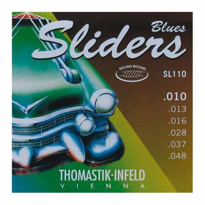 Thomastik SL110 Infield Sliders Elektro Gitar Teli (Üst Segment - Blues/Jazz Seri) | Nikel Sarım, İpeksi Çalım Hissi, Sıcak ve Vintage Karakterli Tonlar | Ölçüler: .010 - .048 Takım