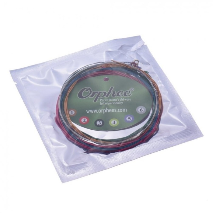 Orphee TX620-C Akustik Gitar Teli - Renkli (Aksesuar - Rainbow Series) | Renkli Top Uçlar (Ball-End), Fosfor Bronz Sargı, Görsel Kolaylık ve Berrak Tını | Ölçüler: 010-047 Standart Tansiyon