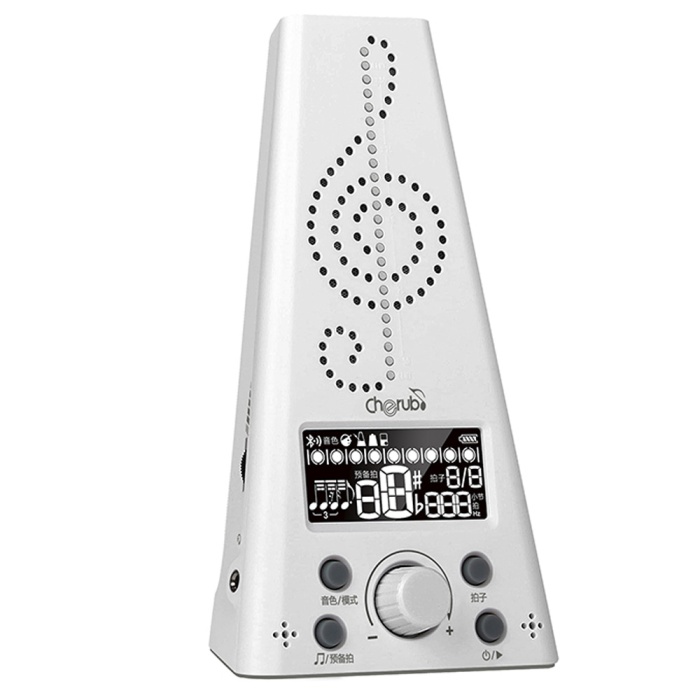 Cherub WMT-230-WH Dijital Metronom-Tuner (Beyaz) | Masaüstü Kullanım Geniş LCD Ekran