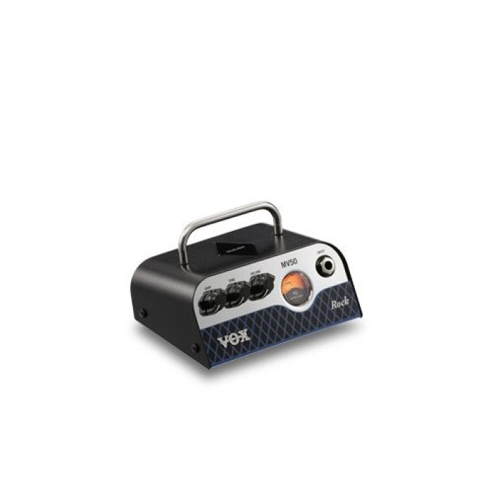 Vox 444 MV50 Rock Kafa Amfisi (Üst Segment - Nutube Hibrit) | 50 Watt Güç, Nutube Yeni Nesil Lamba Teknolojisi, Analog Class D Devre, Kompakt Metal Gövde | Ölçüler: 135 x 75 x 100 mm