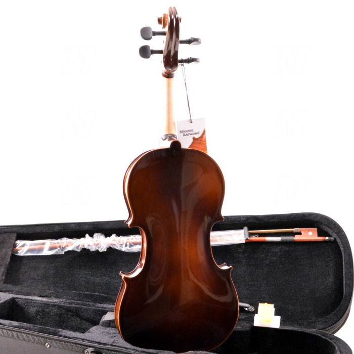 Manuel Raymond MRV44DC Keman Seti - 4/4 Parlak (Eğitim - Tam Takım) | Parlak Lake Bitiş, Sert Ahşap Klavye ve Burgular, Kutu, Yay ve Reçine İçeren Başlangıç Seti | Uyum: 4/4 Boy (Tam Boy)
