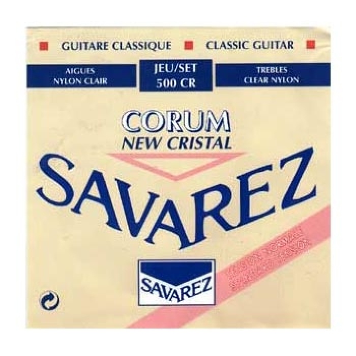 Savarez 500CR Klasik Gitar Tel Seti - Corum New Crystal Red (Üst Segment - Normal Tension) | Yüksek Kaliteli Naylon Tizler, Corum Gümüş Sargı Baslar, Yumuşak ve Geleneksel Çalım Hissi | Uyum: Normal Tansiyon (Orta) Klasik Gitarlar