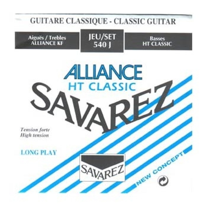Savarez 540J Klasik Gitar Tel Seti - Alliance HT Classic (High Tension) | İnce Karbon Tizler, Yüksek Çıkış Gücüne Sahip HT Classic Baslar, Uzun Sustain ve Parlak Ton | Uyum: Yüksek Tansiyon (Sert)